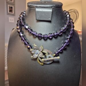 Heidi Daus Perennial Favorite Swarovski Crystal And Glass Bead Toggle Necklace